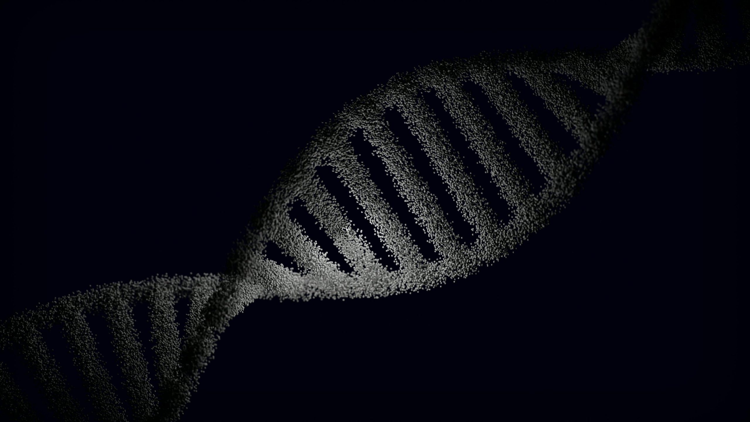 FDA Approves First Gene Therapy for Severe LAD-I Artistic rendering of a DNA strand with particle effects against a dark background.